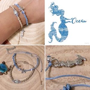 Sea & Sand Save the Ocean inspired braided Macramé mermaid starfish bracelet.